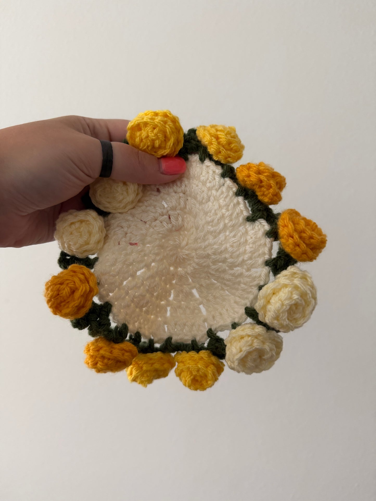 Rose coffee cup mat